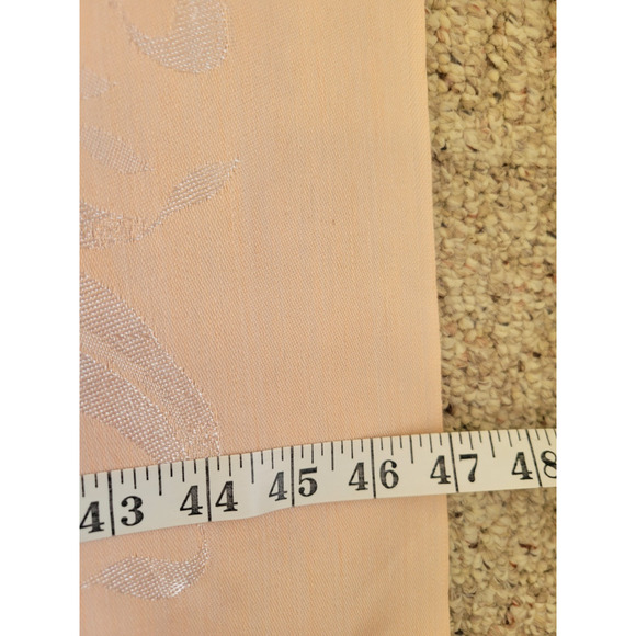Vtg Square Tablecloth And Napkins Peachy Pink Floral Metallic 47"x47" & 12"x12" - Picture 8 of 11